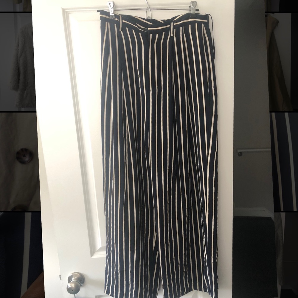 Ellen Tracy 100% Silk Wide Leg Dress Pants Size 8
